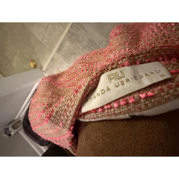 NWOT Amanda Uprichard Pink Tweed Women's Jacket with Fringe Detail sz M - Picture 4 of 6